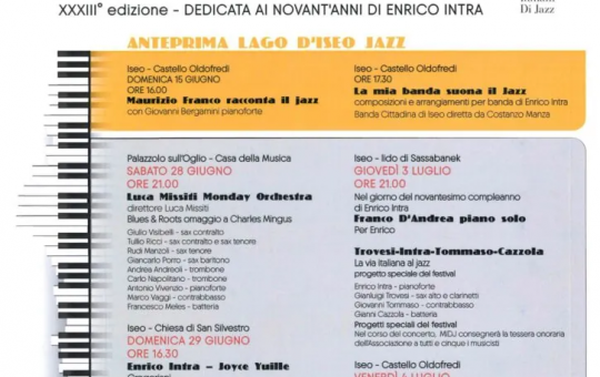 Gallery Lago d’Iseo Jazz | Enrico Intra-Joyce Yuille + Enrico Intra Quintet - 01/1